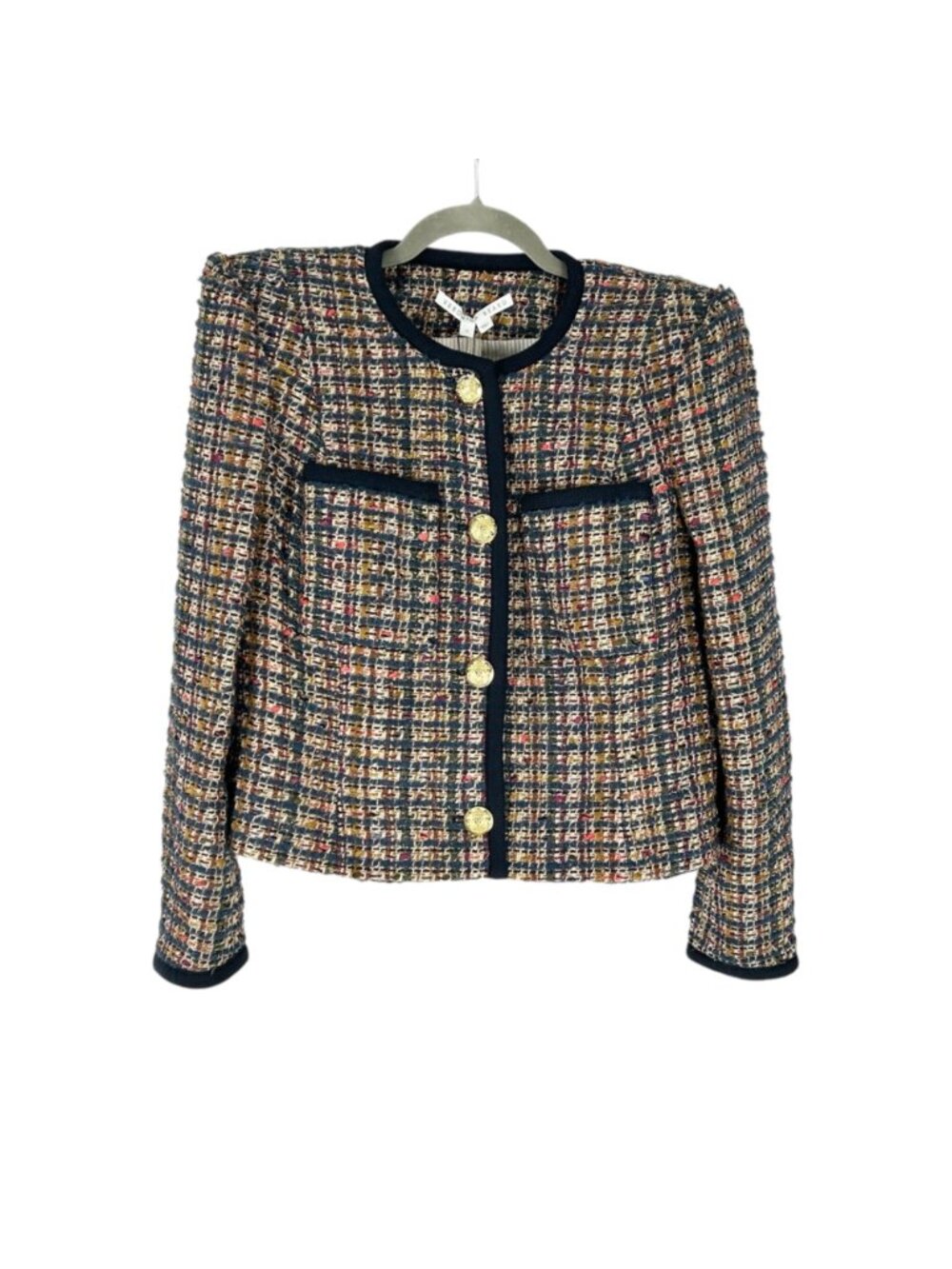 NWT Veronica Beard Lars Jacket in Camel/Blue Multi - Picture 2 of 13